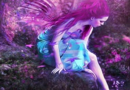 FAIRY - FOREST, WINGS, DRESS, FAIRY, FEMALE