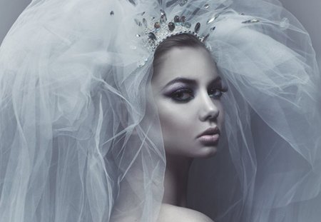 Bride - veil, bride, woman, model