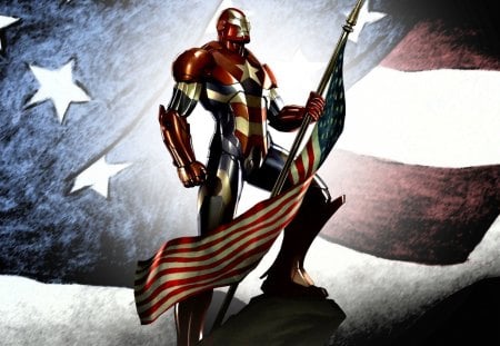 Iron patriot flag - flag, patriot, man, usa, iron