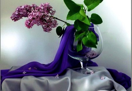 Purple beauty - lilacs, purple, flowers, satin