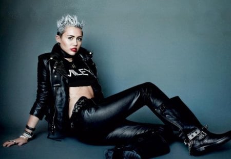 Miley Cyrus - boots, model, Cyrus, leather, singer, Miley Cyrus, actress, Miley