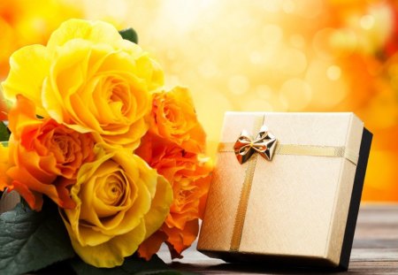 Gift for you - flowers, rose, box, gift