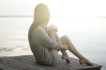 Dreamer - dreamer, woman, model, girl, sea, romaic