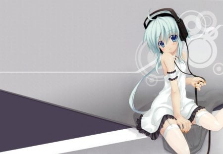 anime girl - anime, music, fun, headphone