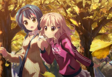 couple park - enjoy, anime, girl, park