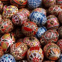 Traditionally easter painted eggs