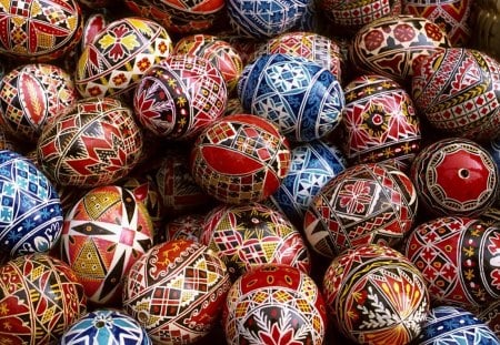 Traditionally easter painted eggs