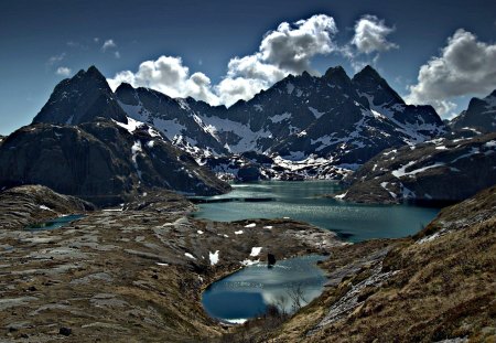 Lake Solbjornvannet - lake, field, fun, nature, mountain