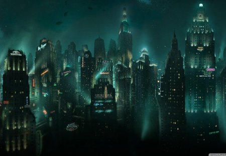 Bioshock Rapture City - city, rapture, bioshock, underwater