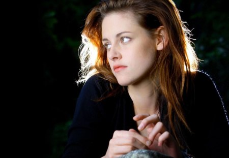 kristen - black, girl, dark, look