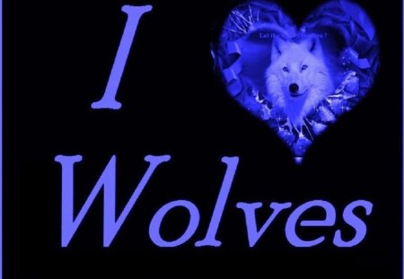 I Love Wolves - abstract, heart, dogs, wolf, animals