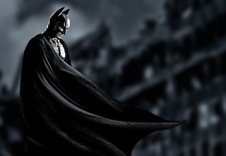 Batman - batman, dark, clouds, night, superheroes