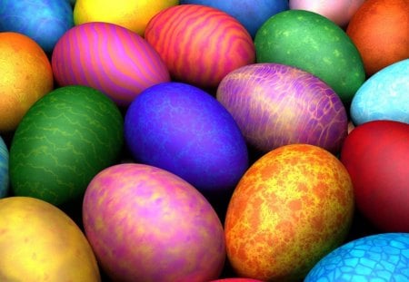 Happy Easter! - easter, purple, yellow, red, pink, blue, green, orange, egg, colors, happy