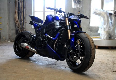 Motorcycle - Motorcycle, bike, tire, blue