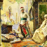 Oriental Paintings-carpet seller