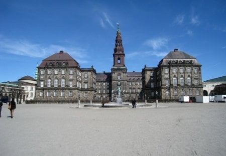 Royal Castle - stone, grey, blue, Copenhagen, royal, castle, sky