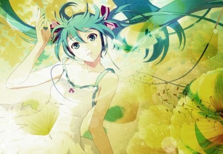 ~Hatsune Miku~ - long hair, pretty, vocaloid, ponytails, anime, hatsune miku