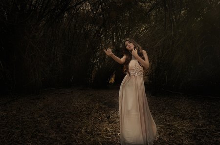 Lost - woman, model, dress, lost, night