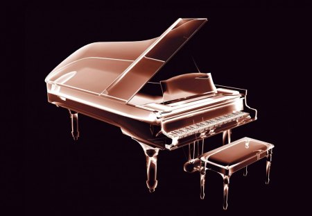 piano - abstract, piano, art, digital