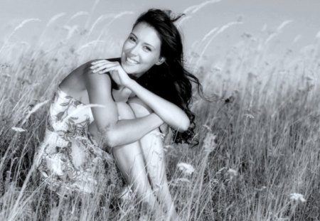 In the meadow - wallpper, image, color, smile, new