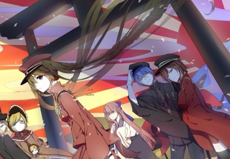 Task Force VA - rin, colorful, vocaloid, sunset, miku, cops, nice, luka