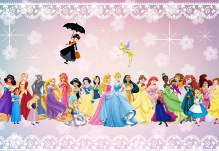 All Princesses - disney, princess, pink, cinderella