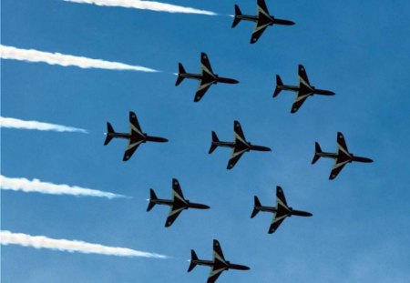 Flight formation - aircraft, air show, planes, plane