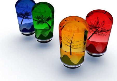 Nature Captured - trees, captured, coloured glasses