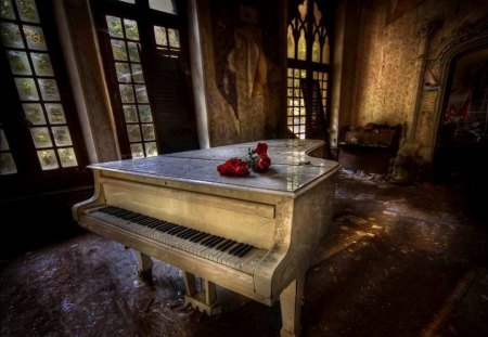 Forgotten and lonely old piano