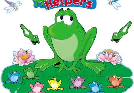 FROGS HELPER - green, silly, helper, frogs