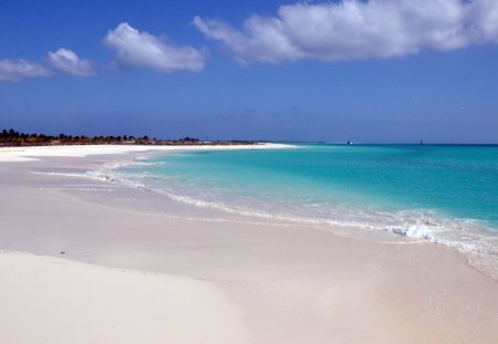 blue and white beach landscape - sea, water, sand, beach