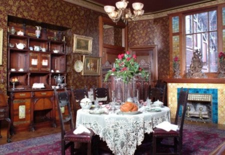 Mark Twain House Dining Room - Mark Twain House Dining Room, Mark Twain House, luxurious house, mark twain