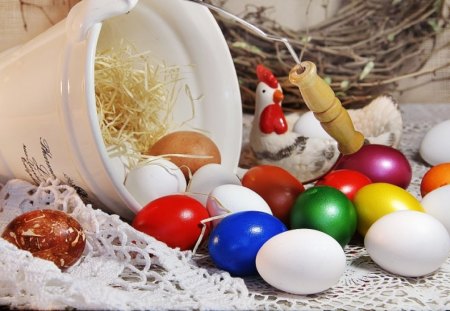 Colorful eggs - eggs, Easter, special days, still life