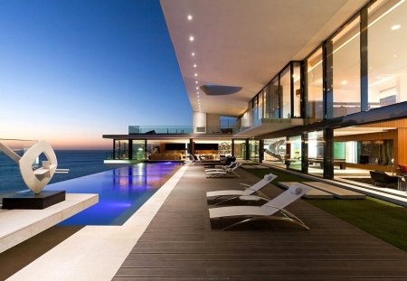 House By The Ocean - ocean house, beach house, house by the ocean, luxury house