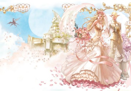 Lineage - art, girl, game, beautiful, anime, wallpaper, bride, fantasy