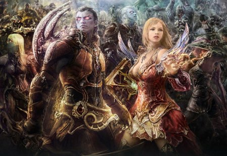 Lineage - game, warrior, beautiful, girl, epic, fantasy, lineage, woman, art, wallpaper