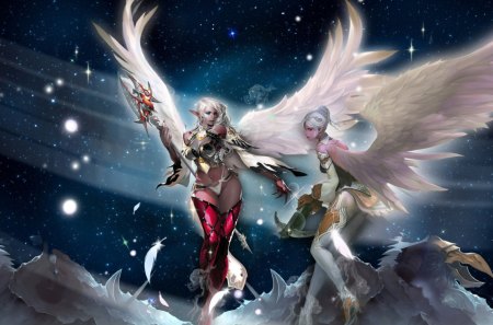 Angel - woman, angel, girl, wings, wallpaper, fantasy, art, game, beautiful, pink, digital