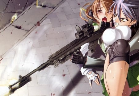 Saving lifes - anime, gun, girl, boy