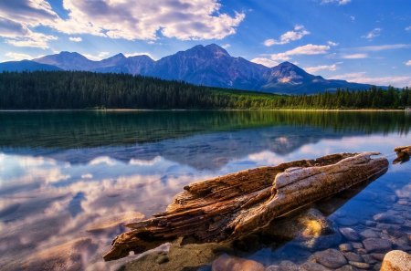 Mirror of clouds - lake, sky, landscape, mounatins, water, wallpaper, hd, nature, reflection, clouds, glacier, scene