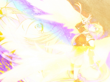 ~Golden Wings~ - vocaloid, long hair, wings, anime, blonde, ia