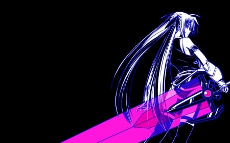 Fate-chan - nanoha, purple, fate, magical girl, sword, black