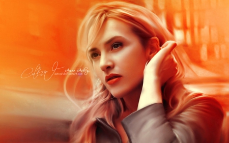 Kate Winslet - actress, katewinslet, painting, people