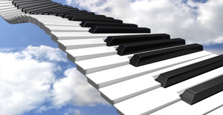 Clouds Piano - keys, piano, clouds