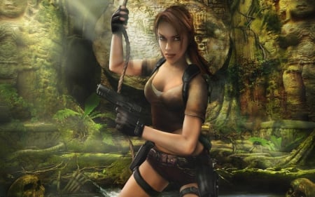 Lara Croft - cg, female, gun, lara croft, tomb raider, games, video games