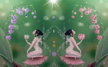 Fairies - fairies, abstract, fantasy, beauty, art