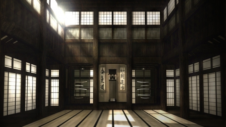 Dojo - dojo, japan, katana, tatami, japanese, house, indoor