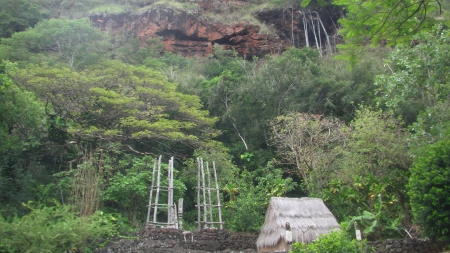 Hale o Lono Heiau Temple - valley, lono, hawaii, heiau, temple, oahu, waimea, hale