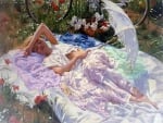 Girl Lying in a Light