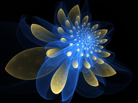 Creative flower - blue, fracture, flower, art, creative