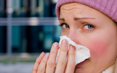 cold - girl, cold, nose, wipe